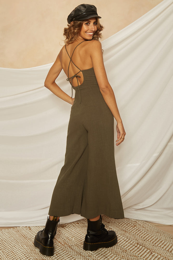 Chase The Sky Jumpsuit Forest Green-Seaa Fashion