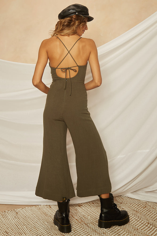 Chase The Sky Jumpsuit Forest Green-Seaa Fashion