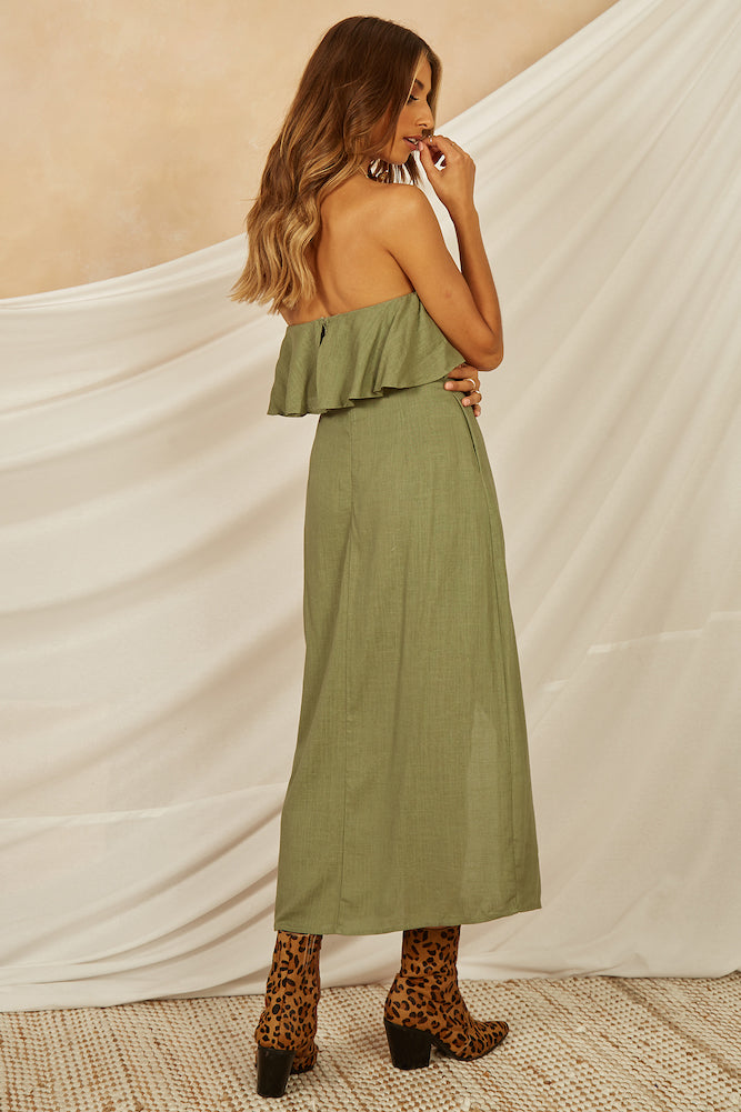 Way Of Life Midi Dress Olive-Seaa Fashion