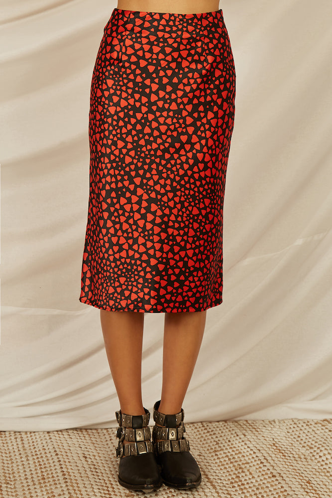 Heart On Your Sleeve Midi Skirt Black-Seaa Fashion
