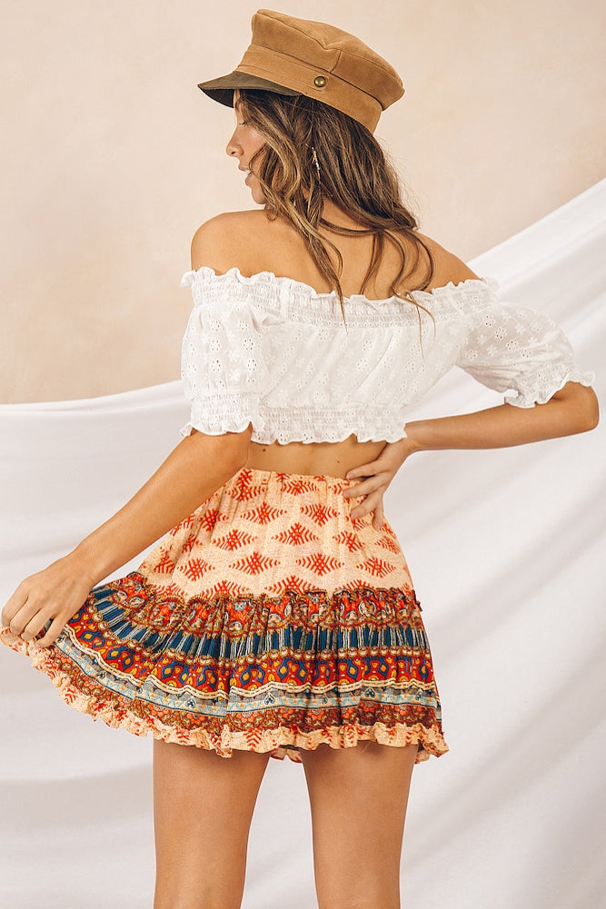 Valmonte Mini Skirt Red-Seaa Fashion