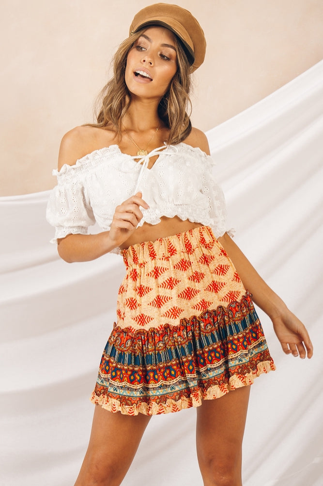 Valmonte Mini Skirt Red-Seaa Fashion