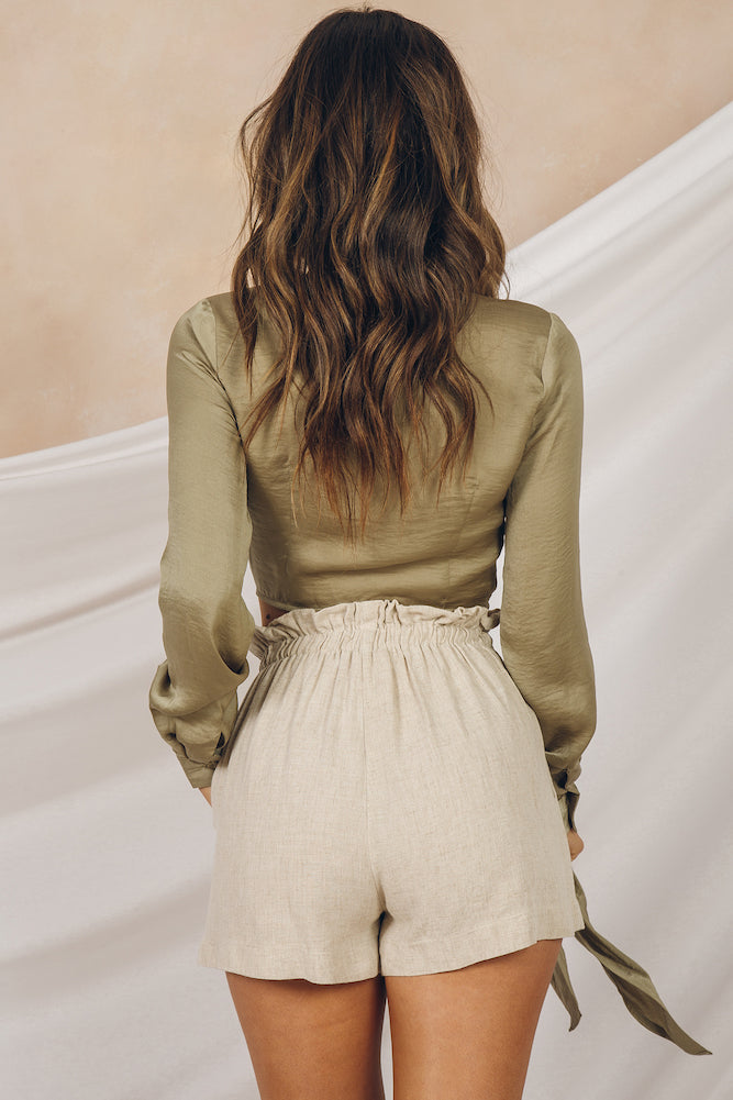 Holly Oaks Shorts Beige-Seaa Fashion