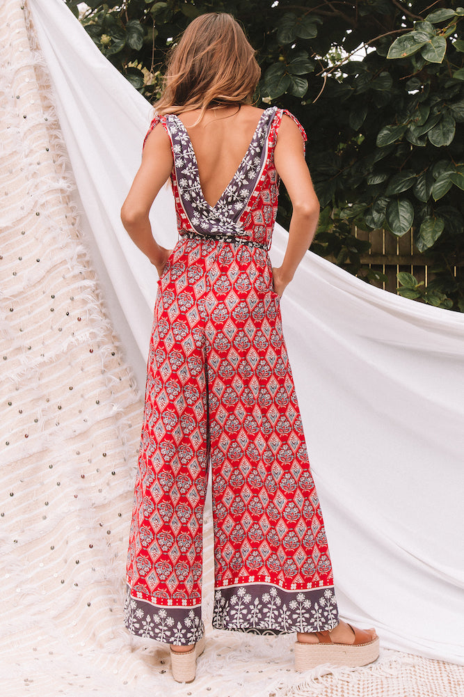 Fleming Springs Jumpsuit Red-Seaa Fashion