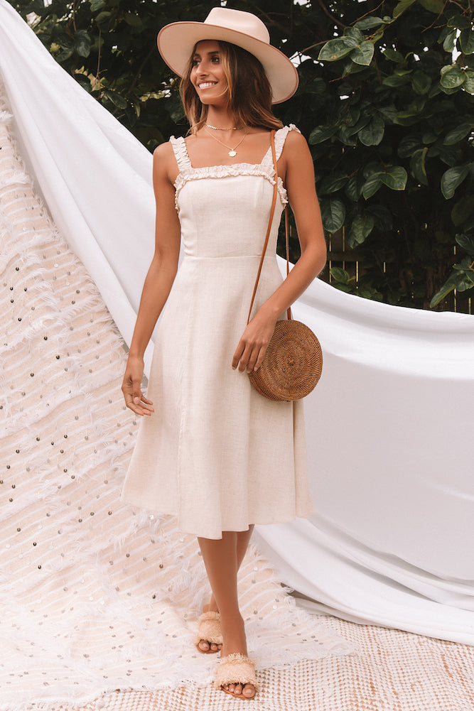Wandermere Midi Dress Natural-Seaa Fashion