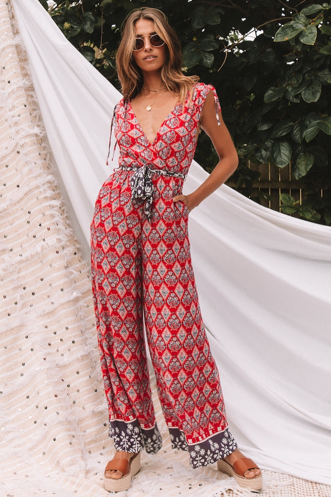Fleming Springs Jumpsuit Red-Seaa Fashion