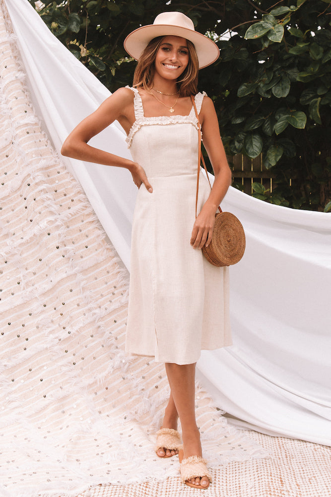Wandermere Midi Dress Natural-Seaa Fashion