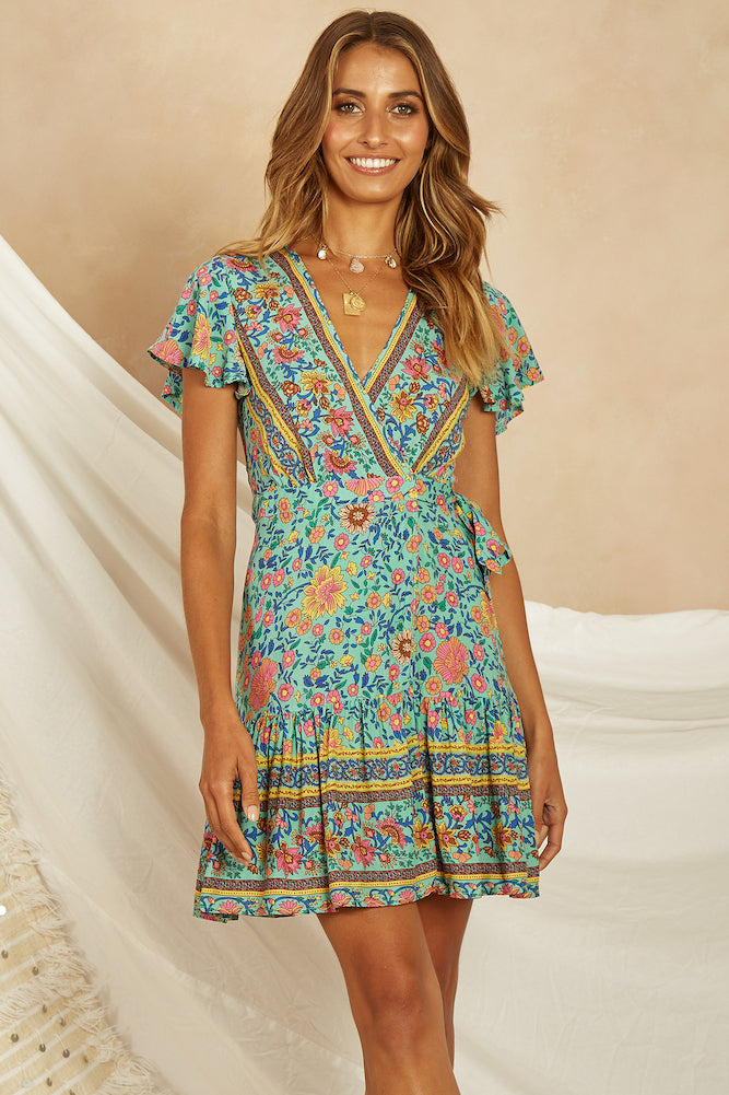 Adelicia Dress Turquoise-Seaa Fashion