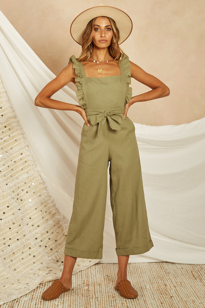 Durango Jumpsuit Olive-Seaa Fashion