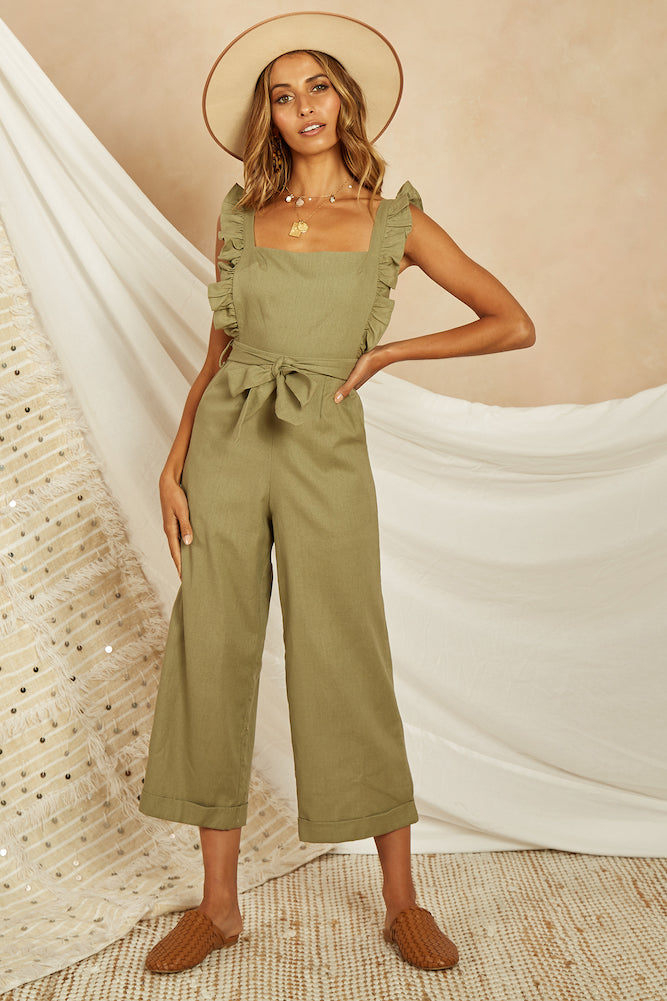 Durango Jumpsuit Olive-Seaa Fashion