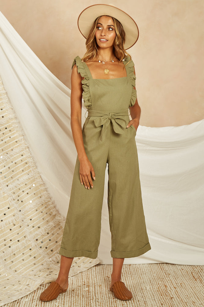 Durango Jumpsuit Olive-Seaa Fashion