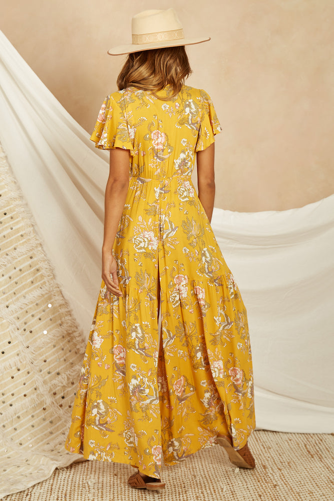 Aztec Jumpsuit Mustard-Seaa Fashion