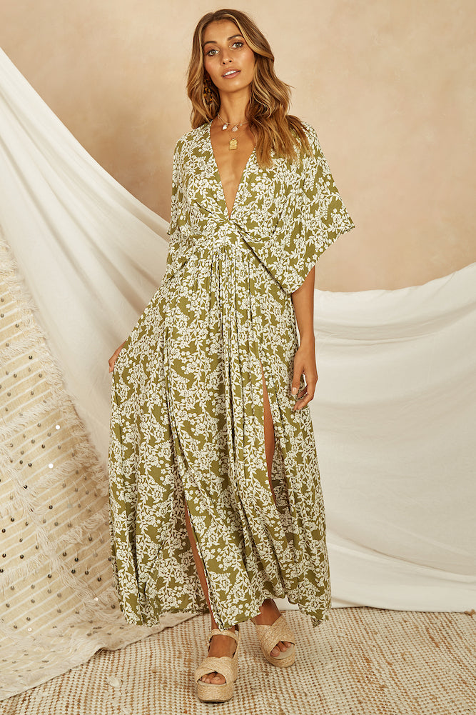 Phoenix Maxi Dress Green-Seaa Fashion