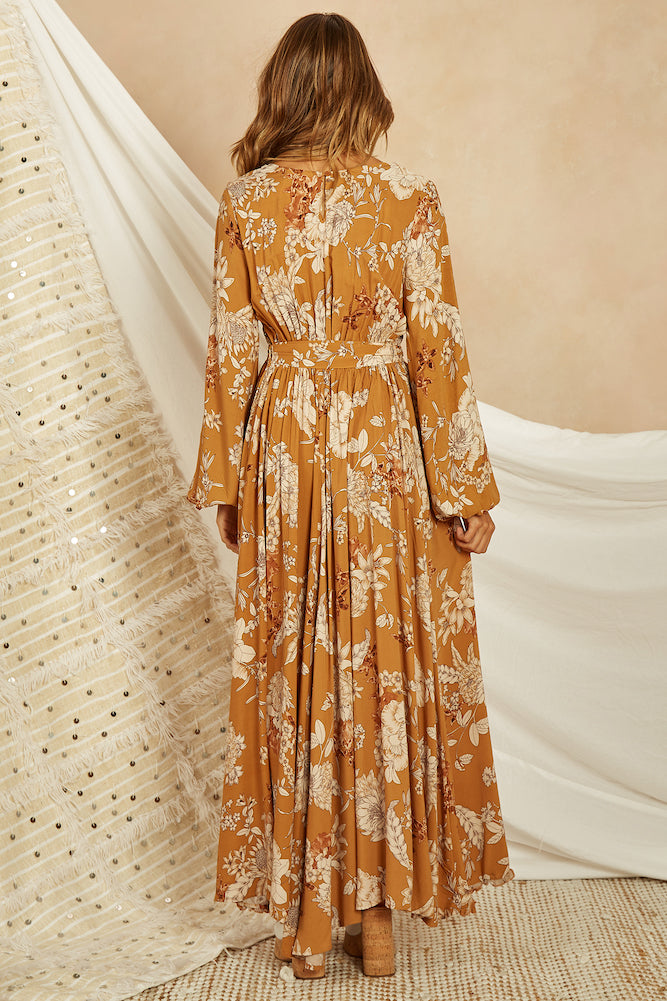 Arivaca Maxi Dress Tan-Seaa Fashion