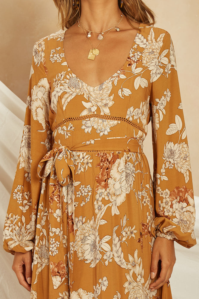 Arivaca Maxi Dress Tan-Seaa Fashion