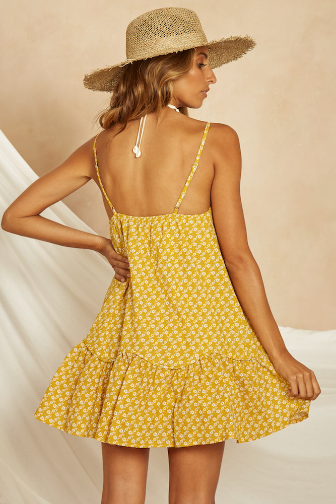 Vacay Dress Mustard-Seaa Fashion