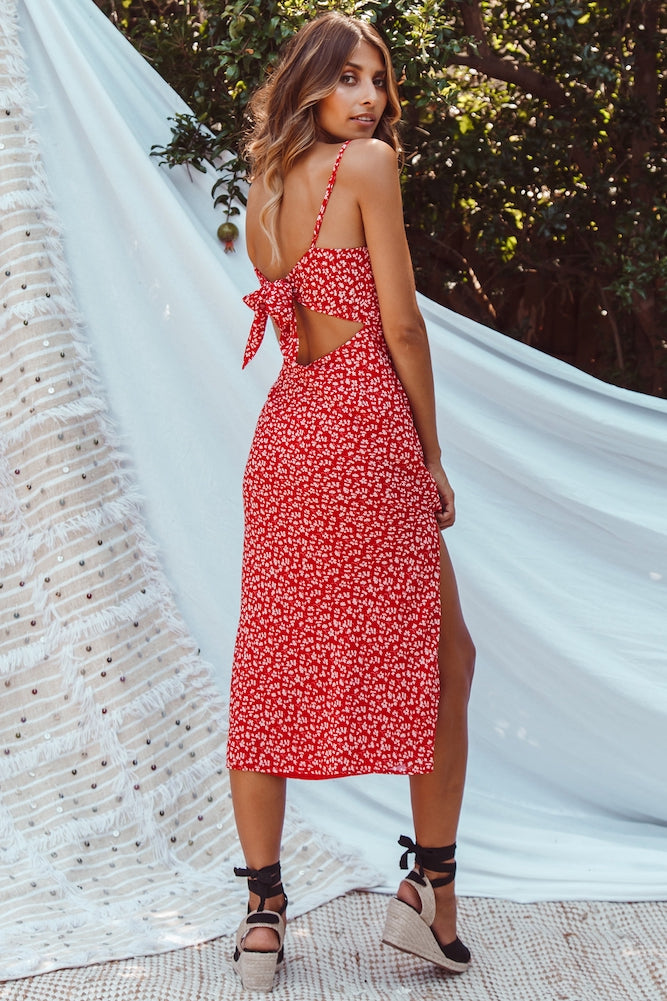 Wesley Midi Dress Red-Seaa Fashion