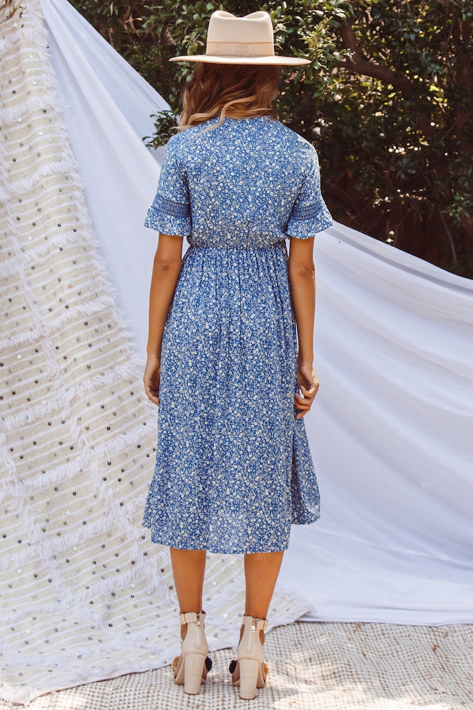 Cabana Drive Midi Dress Blue-Seaa Fashion