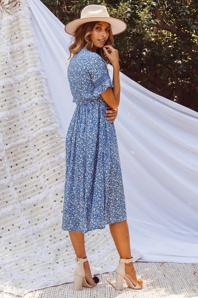 Cabana Drive Midi Dress Blue-Seaa Fashion