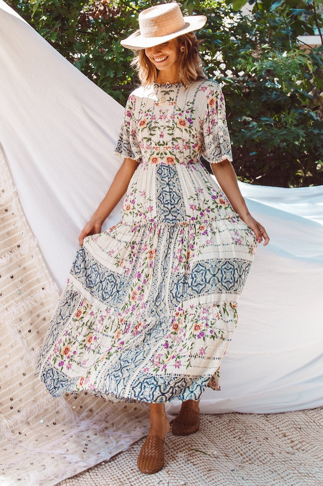 Bellafonte Maxi Dress Beige-Seaa Fashion