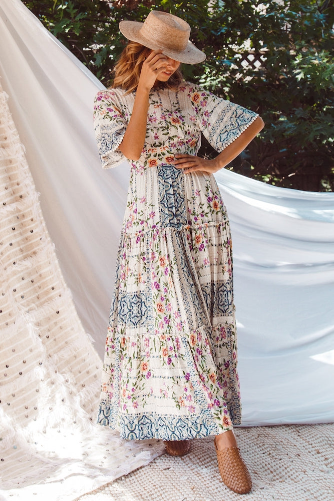 Bellafonte Maxi Dress Beige-Seaa Fashion