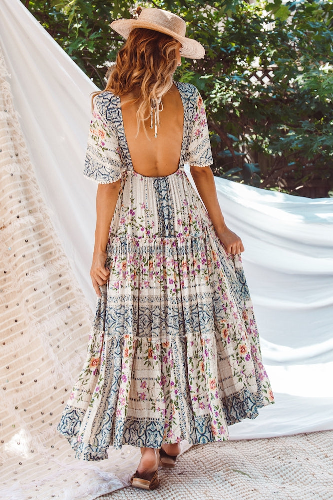 Bellafonte Maxi Dress Beige-Seaa Fashion