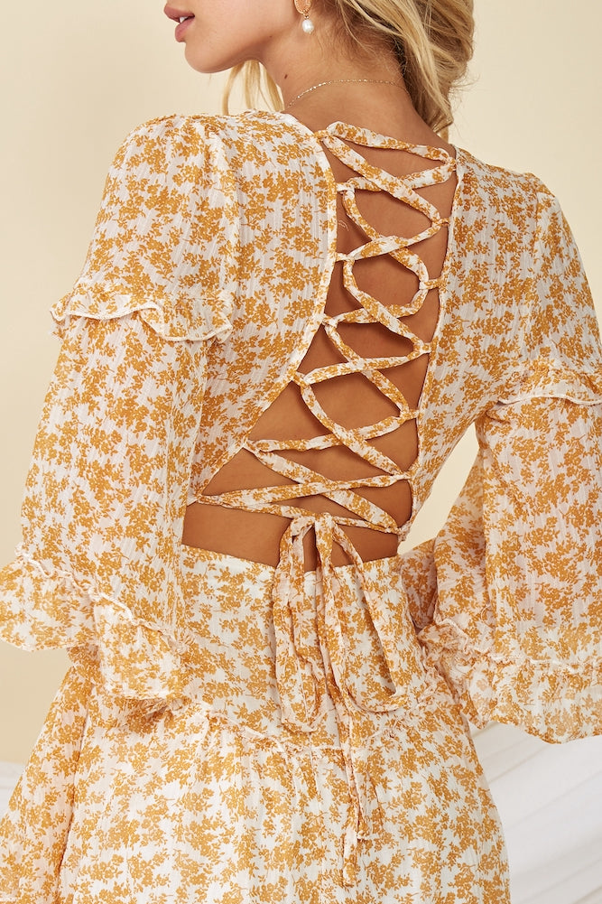 Afternoon Light Dress Mustard-Seaa Fashion