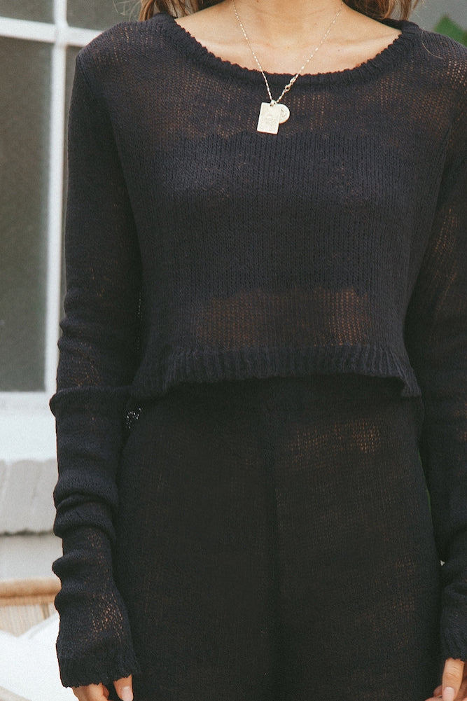 Ancient Names Knit Set Black-Seaa Fashion