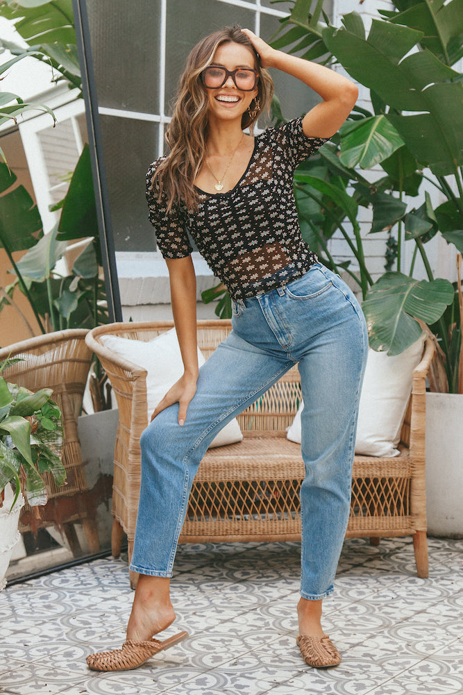 Late Night Rendezvous Crop Top Black-Seaa Fashion