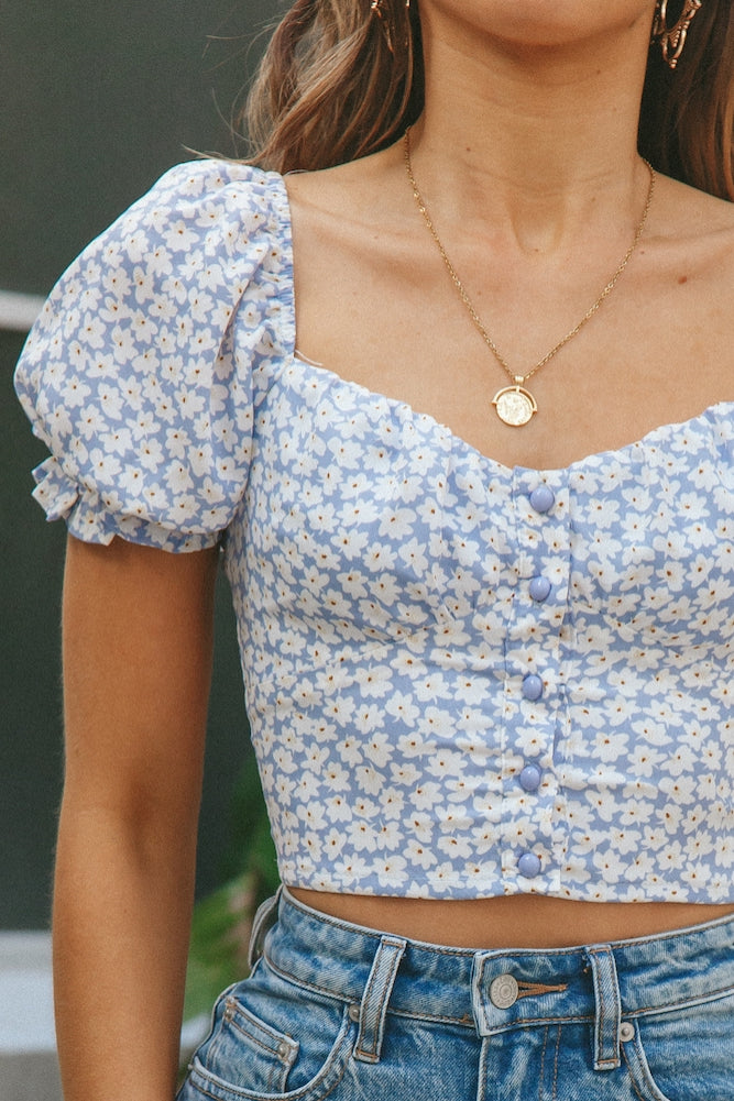 Huckleberry Crop Top Blue-Seaa Fashion