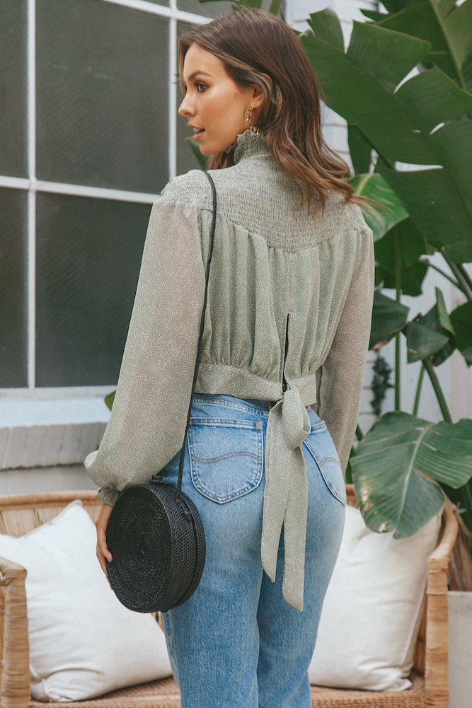 Frozen Pines Crop Top Green-Seaa Fashion