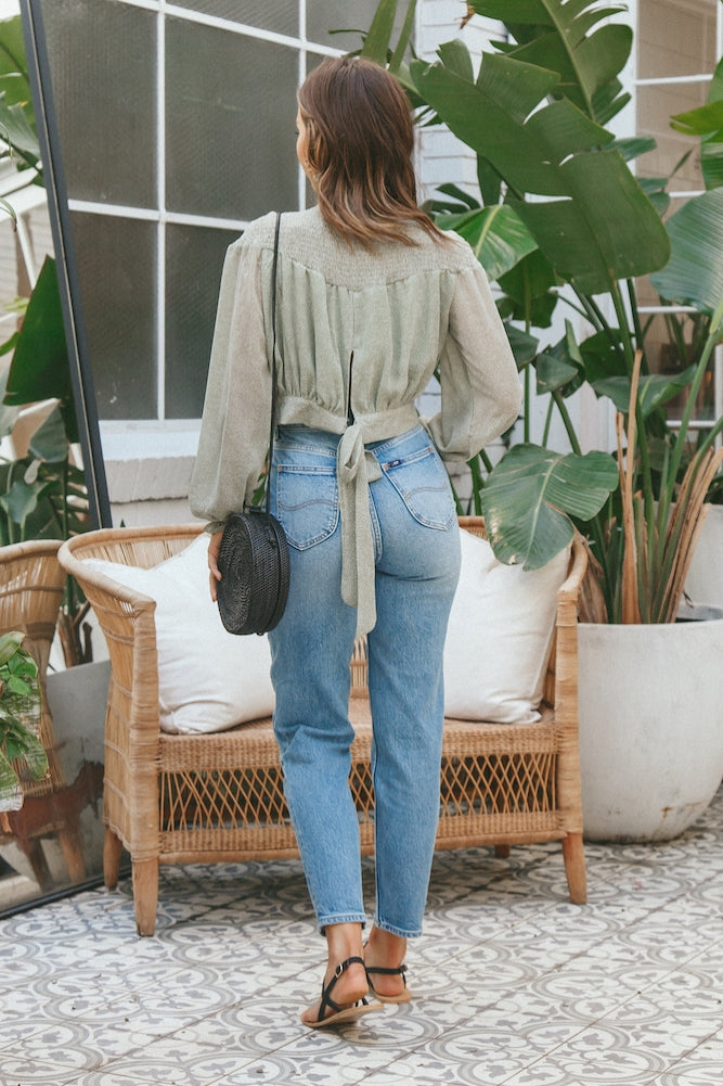 Frozen Pines Crop Top Green-Seaa Fashion