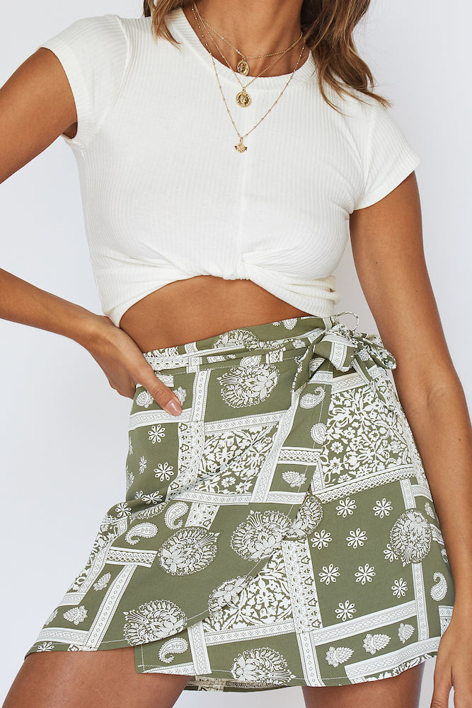 Holding Love Mini Skirt Khaki-Seaa Fashion