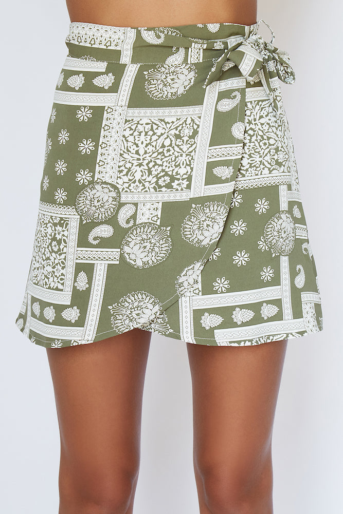 Holding Love Mini Skirt Khaki-Seaa Fashion