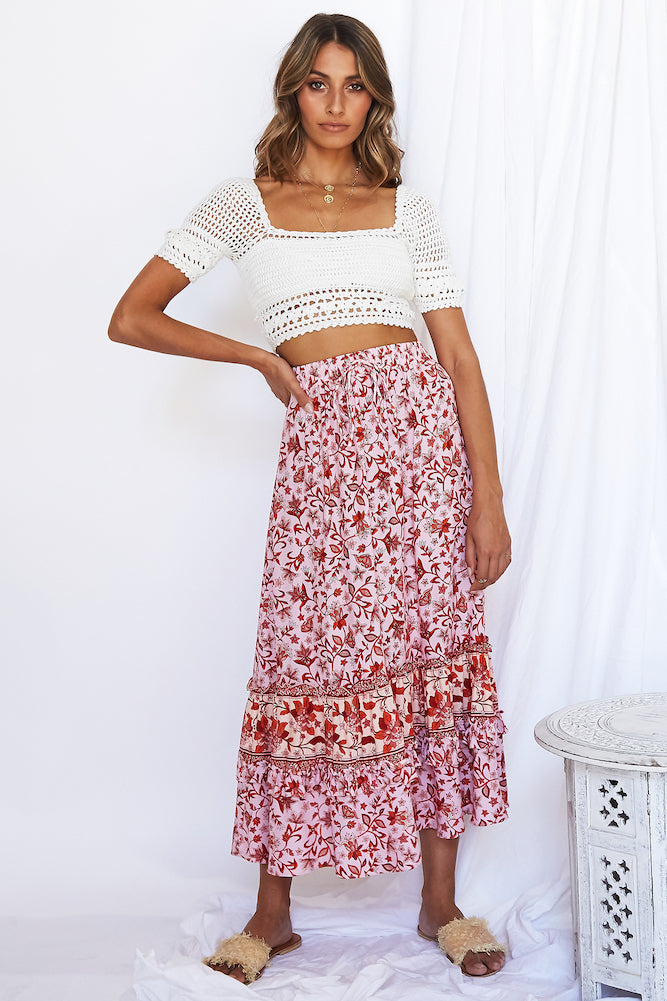 Exotica Maxi Skirt Pink-Seaa Fashion