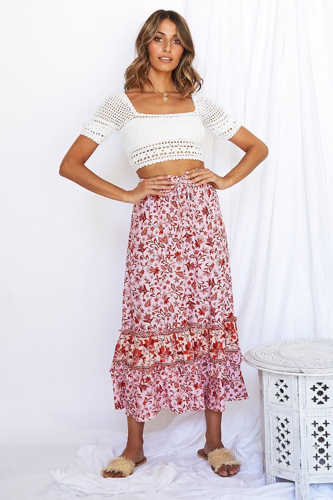 Exotica Maxi Skirt Pink-Seaa Fashion