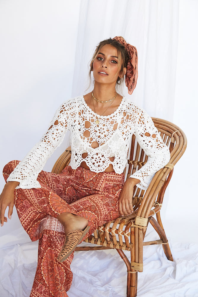 Wild Lily Crop Top White-Seaa Fashion