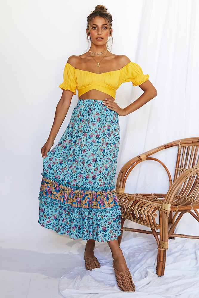 Exotica Maxi Skirt Blue-Seaa Fashion