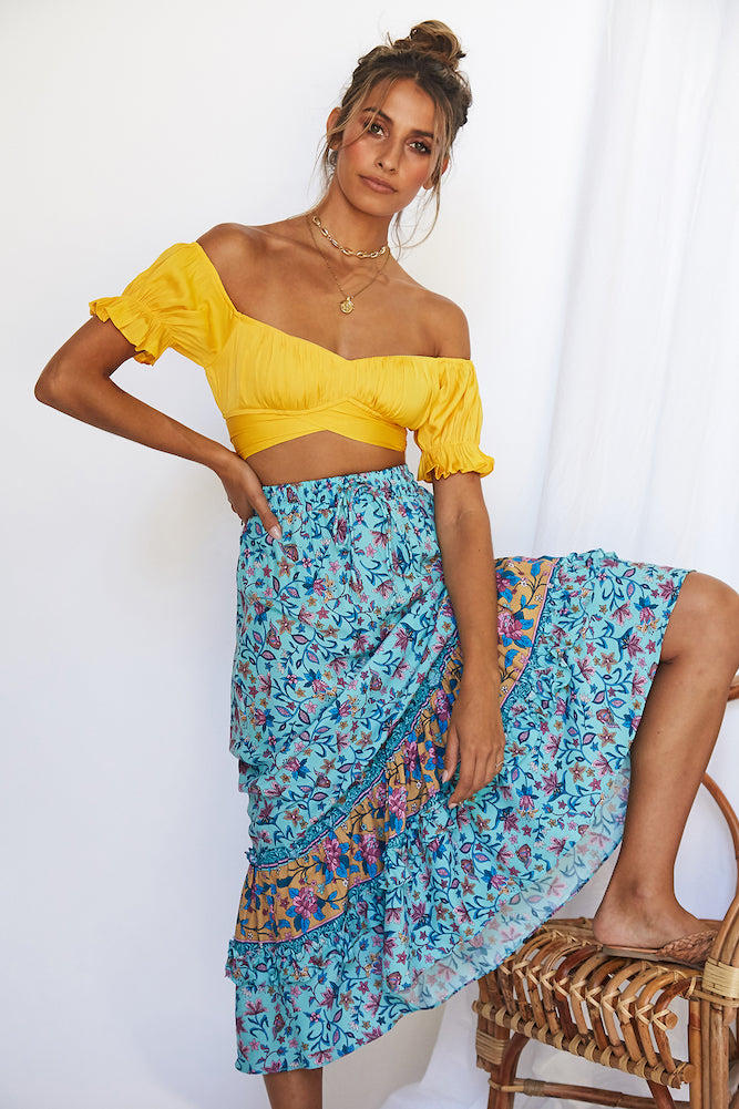 Exotica Maxi Skirt Blue-Seaa Fashion