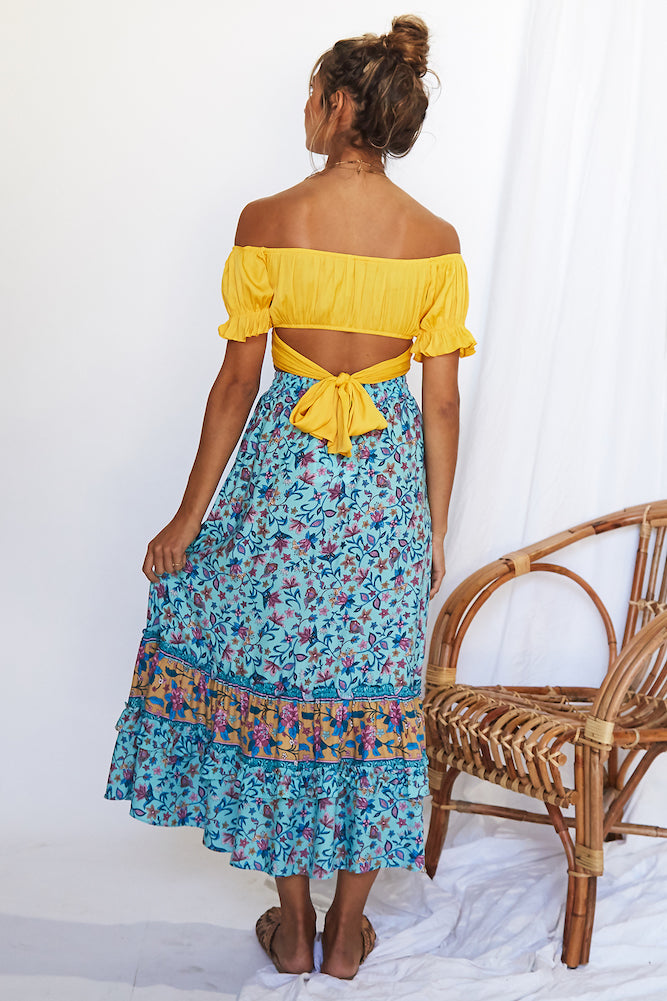 Exotica Maxi Skirt Blue-Seaa Fashion