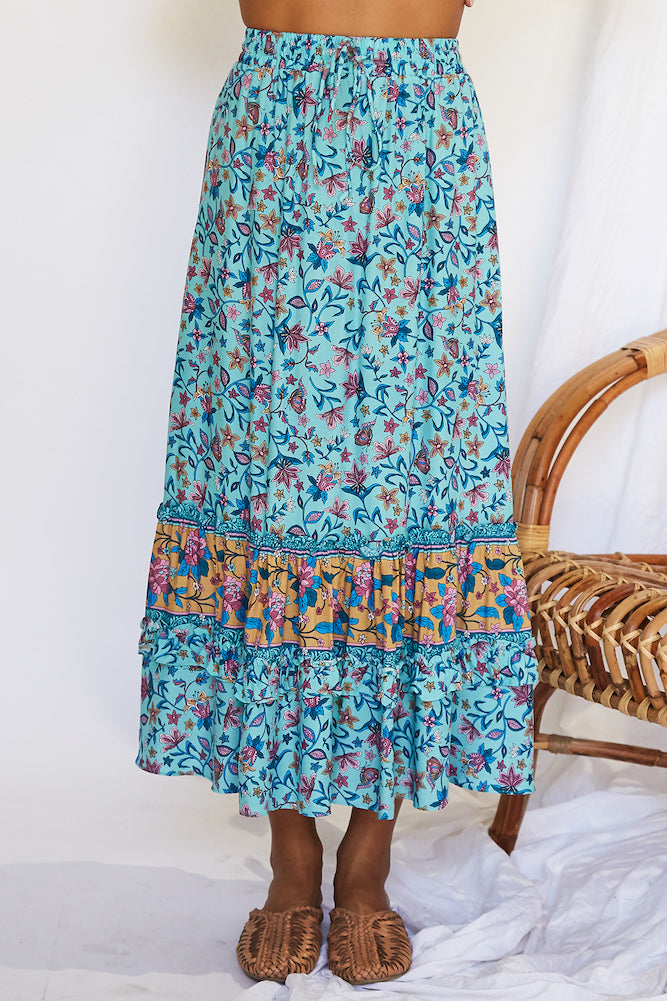 Exotica Maxi Skirt Blue-Seaa Fashion