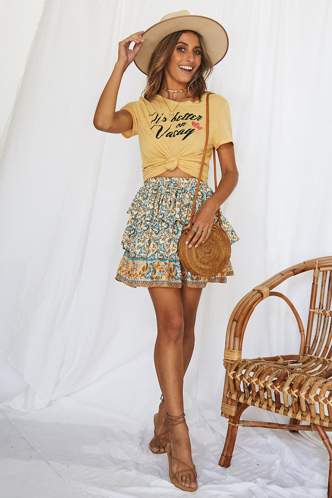 Awaken Mini Skirt Blue-Seaa Fashion