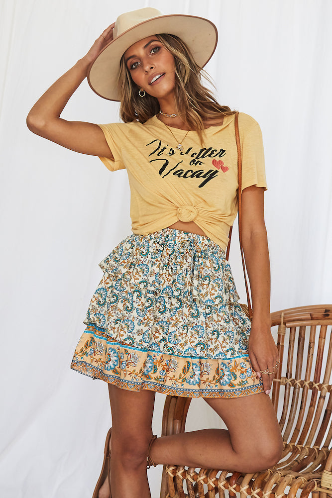 Awaken Mini Skirt Blue-Seaa Fashion