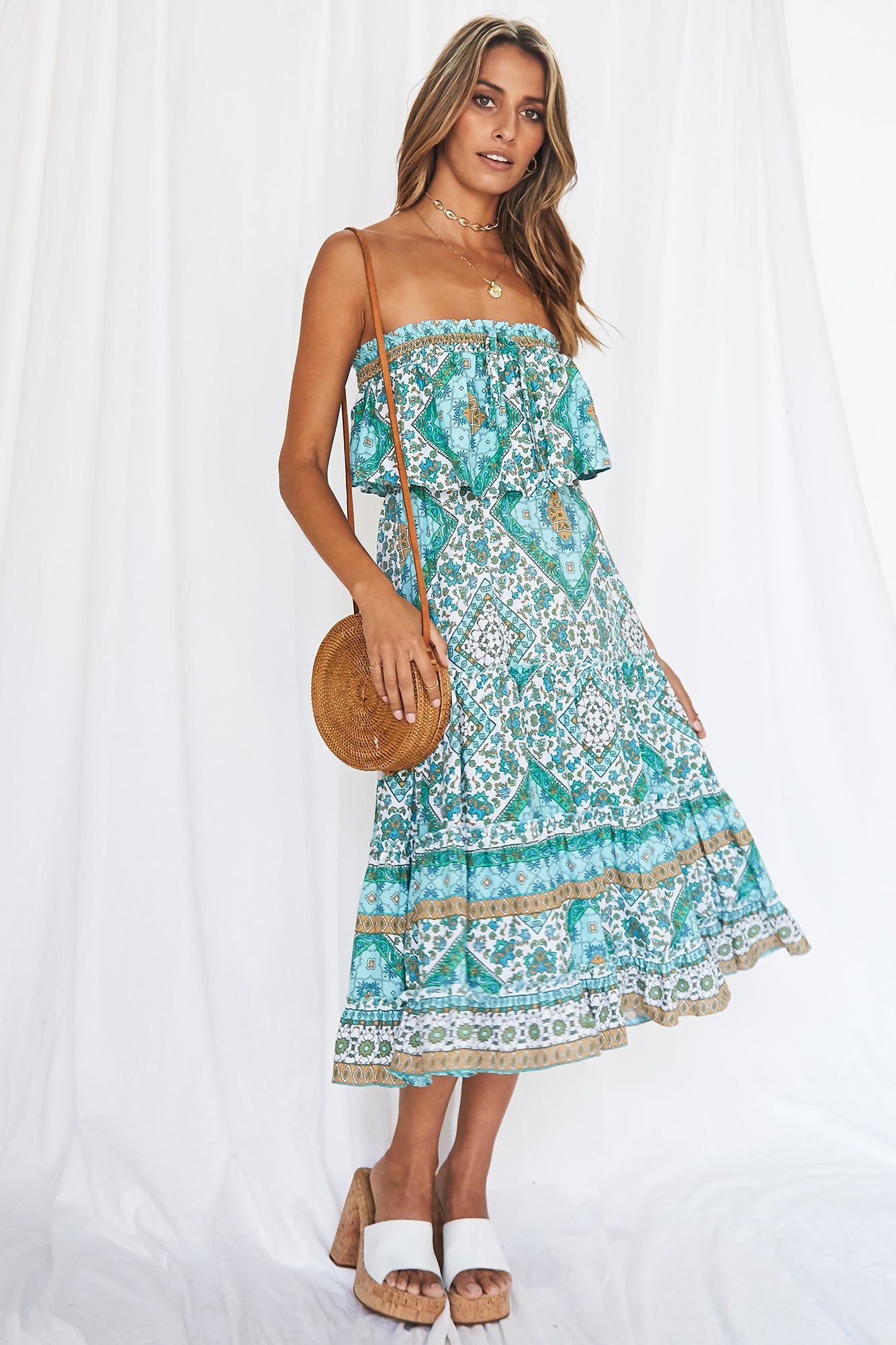 Wandering The Souk Midi Dress-Seaa Fashion