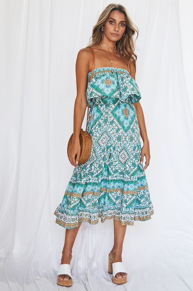 Wandering The Souk Midi Dress-Seaa Fashion