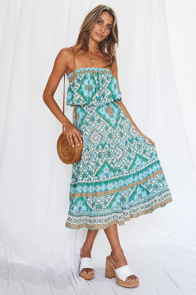 Wandering The Souk Midi Dress-Seaa Fashion