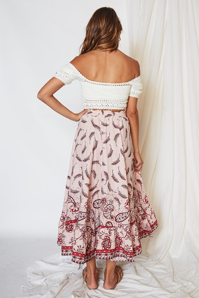 Indiana Midi Skirt Pink-Seaa Fashion