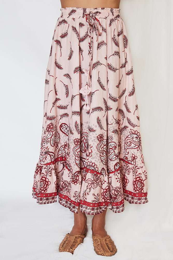 Indiana Midi Skirt Pink-Seaa Fashion