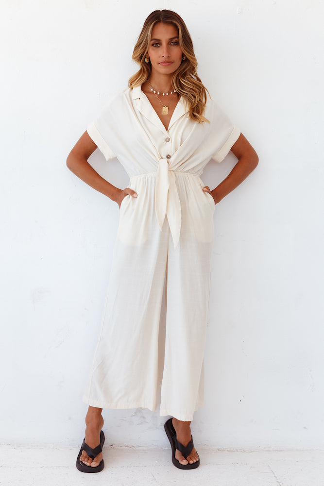 Falling In And Out Jumpsuit Beige-Seaa Fashion