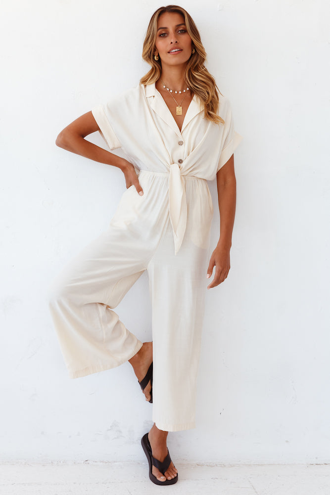 Falling In And Out Jumpsuit Beige-Seaa Fashion